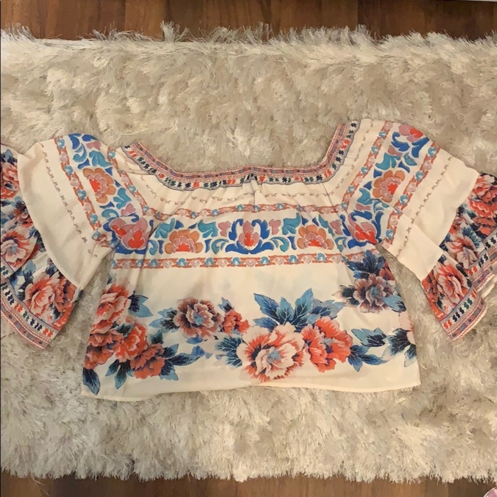 Bell Sleeve Off the Shoulder Top